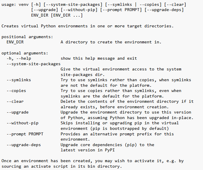 python venv manual